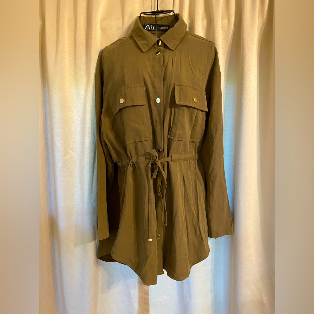 ZARA Women’s Kakhi Green / Olive Jacket Utility Dress